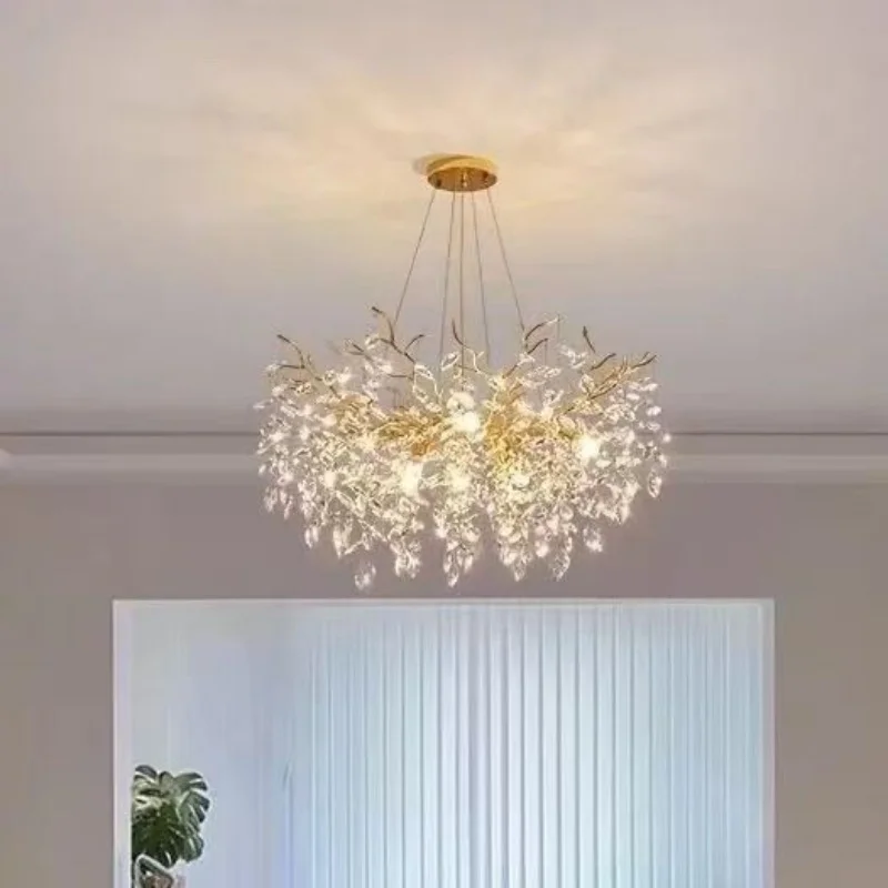 

Modern New Minimalist And Atmospheric Living Room Dining Room Bedroom Study Creative And Personalized Branch Crystal Chandelier