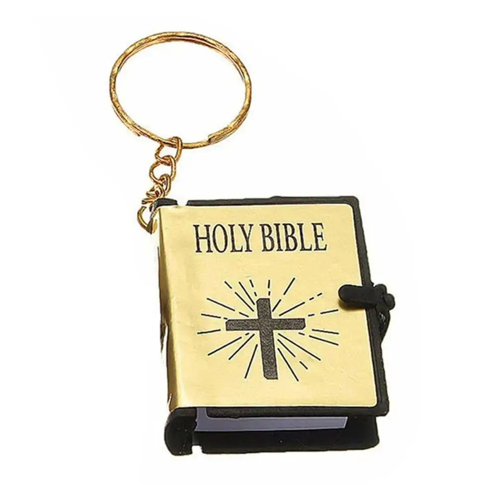 Backpack Charms Miniature Bible Key Chains Schoolbag Pendant Handbag Pendant Cross Keyrings Bag Accessories Jewelry Gift