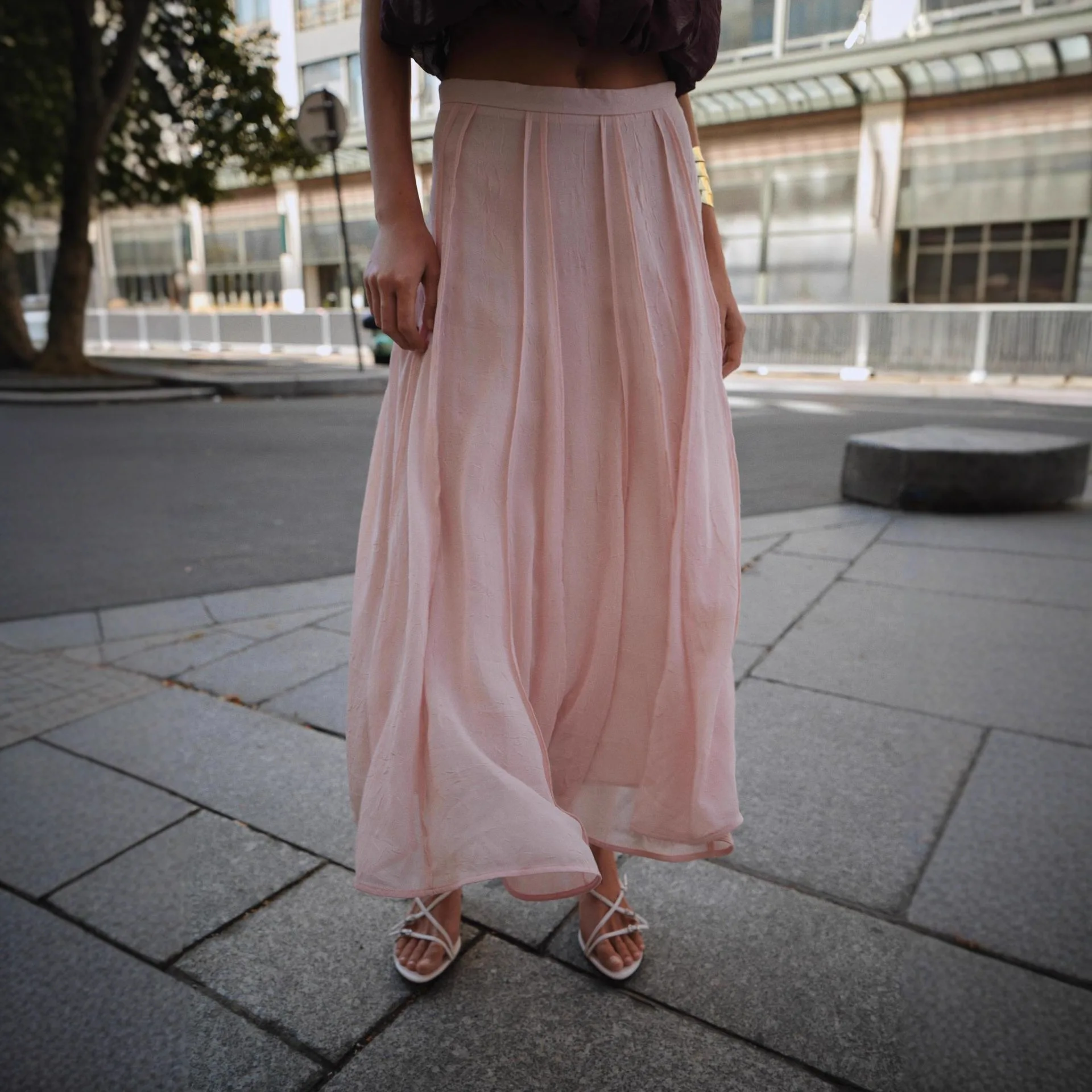 Jupe mi-longue féerique douce, couleur unie, Patchwork, balançoire complète, nouvelle collection printemps européenne et américaine 2026