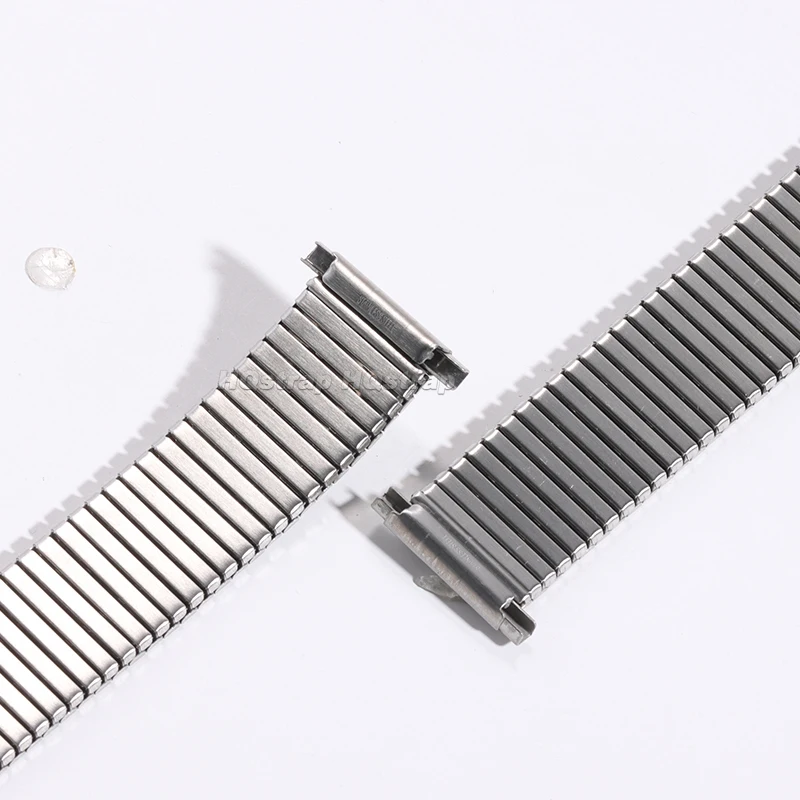 Elastic Stainless Steel Strap 18mm 20mm 22mm Stretch Expansion Bracelet Metal Adjustment Width Wristband Silver Band Accessories