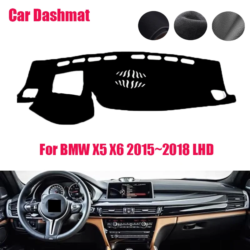 Чехол на приборную панель автомобиля для BMW X5 X6 2015 ~ 2018, солнцезащитный козырек с левым рулем, анти-УФ-ковры, автомобильные аксессуары, нескользящий коврик для приборной панели