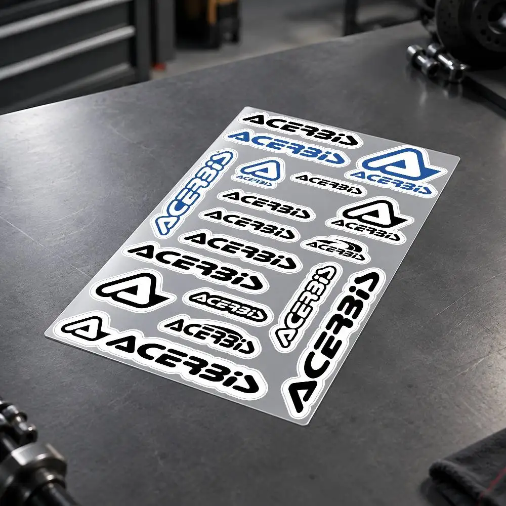 A-Acerbis Motorcycle Decal Sticker Kit Reflective Graphics For Helmet Tank Fairing Body Custom Bike