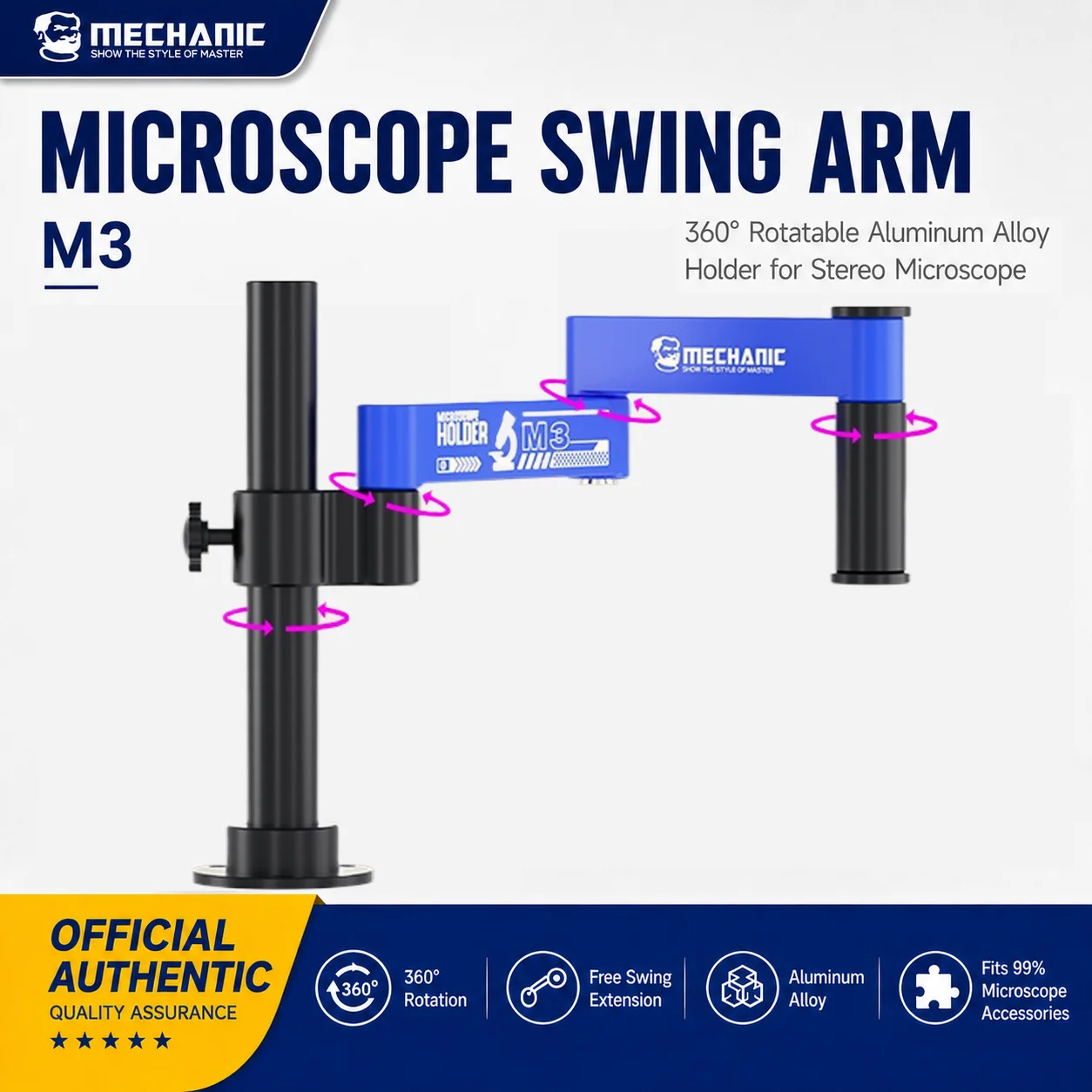 Electronics Repair Microscope - MECHANIC M3 360 ° Soporte Giratorio