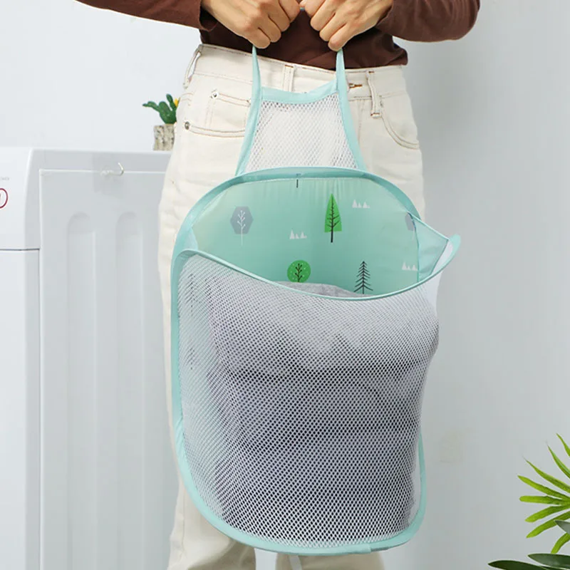 

Foldable Dirty Clothes Basket Laundry Baskets Breathable Wall Mounted 30x40x18cm for Room Washing Machine Storage Organizer