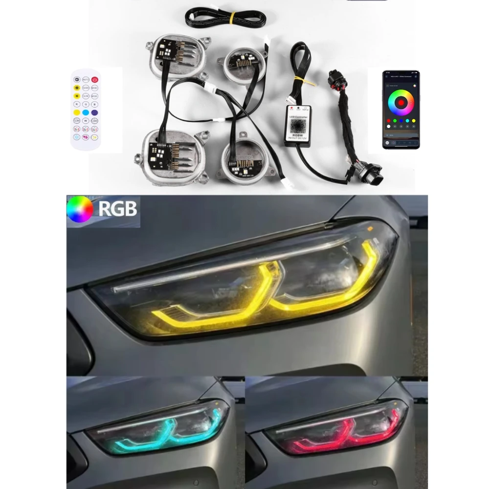 Angel Eyes For BMW M8 8 Series G14 G15 G16 CSL  DRL RGBW Multicolor LED  Daytime Running Lights Red Ice Blue Daylight