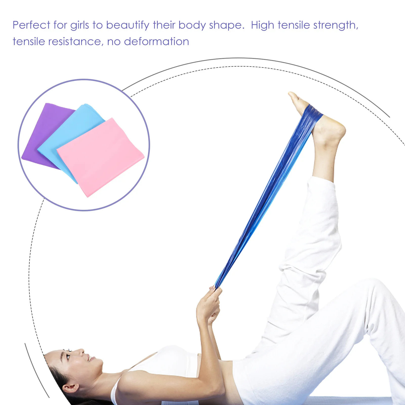 

3Pics Resistance Bands Set Multi-Use Fitness Bands for Yoga and Exercise Stretch Resistance Band for Mobility Training