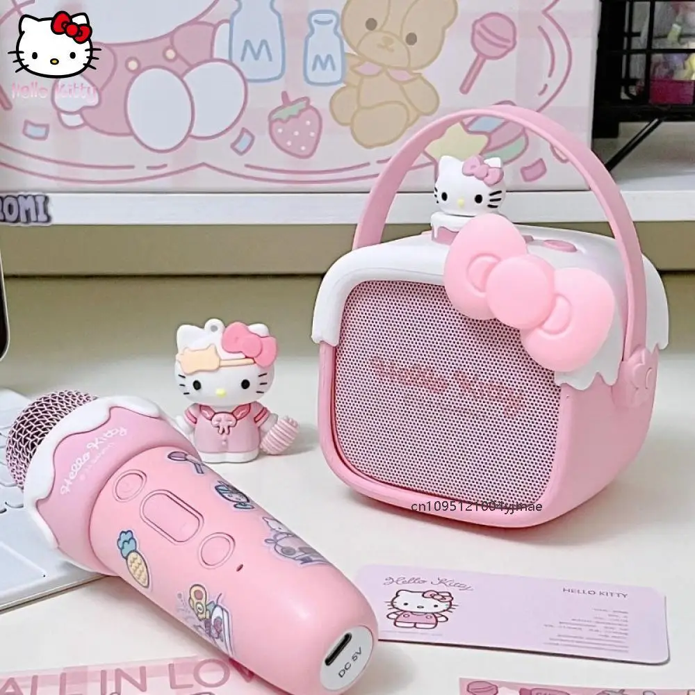

New Sanrio Hello Kitty Kuromi Melody Cartoon Record Player Bluetooth Speaker Peripheral Mini Portable Birthday Gift Girl Speaker