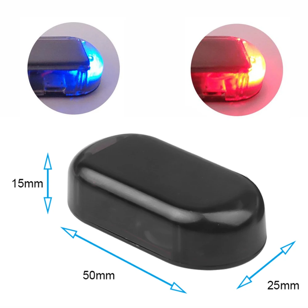 Car Solar Powered Security Strobe Light Dummy Alarm Wireless Warning Anti-Theft Caution Lamps LED Flashing Imitation Decorative