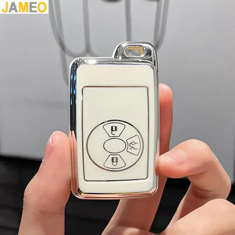 3 guziki TPU obudowa kluczyka do samochodu pokrowiec na toyotę Camry Avalon obudowa inteligentnego pilot z kluczykiem samochodowym kurtka portfel etui torba brelok ochronny