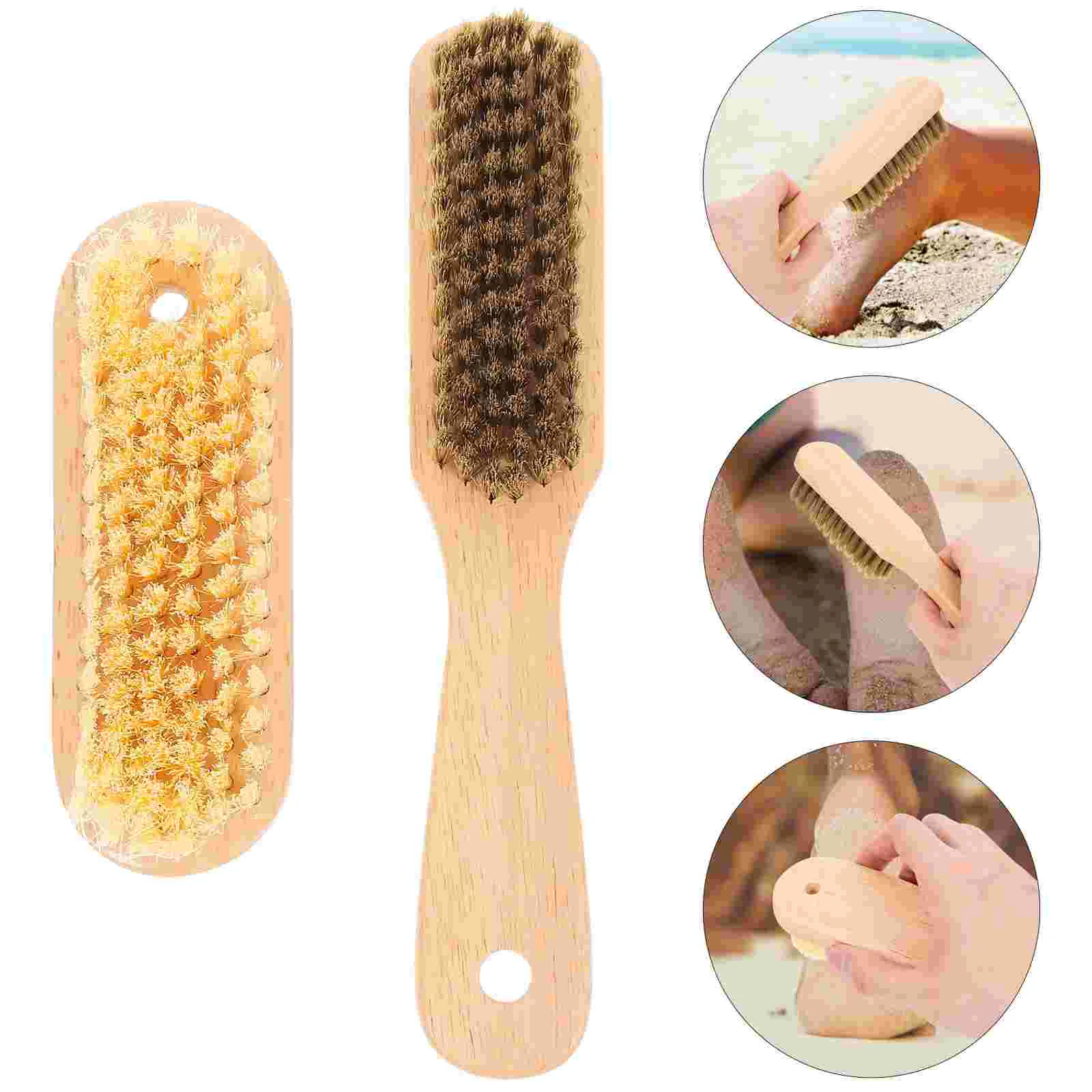 2 Pcs Sand Removal Brush Toys Playthings Beach Scrubber Bulk Cleaning Scrubbing for Travel