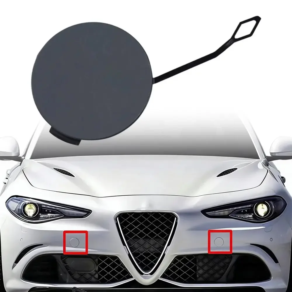 For Alfa Romeo Giulia 2016-2022 156107967, 156107976 Front Bumper Tow Hook Cover Cap Trailer Hauling Eye Lid Left or Right
