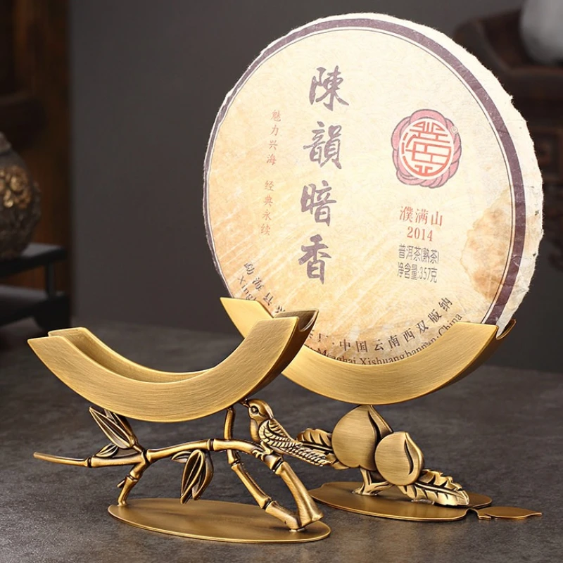 

Китайская латунная подставка для чая премиум-класса: прочная подставка-витрина для выдержанного белого и пуэр-чая, для дома и коллекции