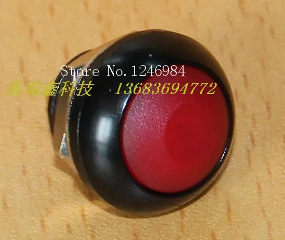 [SA]M12 waterproof switch reset button Taiwan Deli Wei PAS6 black metal edge with circular red button lock--20pcs/lot