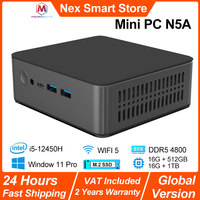 2025 MicroData Mini PC N5A 512G 1TB, Intel i5-12450H 8-cores 12-threads CPU, DDR5 4800 WIFI5, Win 11 Pro M.2 NVME SSD PC Gamer