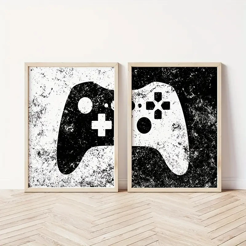 Black and White Game Controller Prints Gaming Poster Boys Bedroom Decor Gamer Gift Canvas Painting Wall Art Home Mural Cuadros