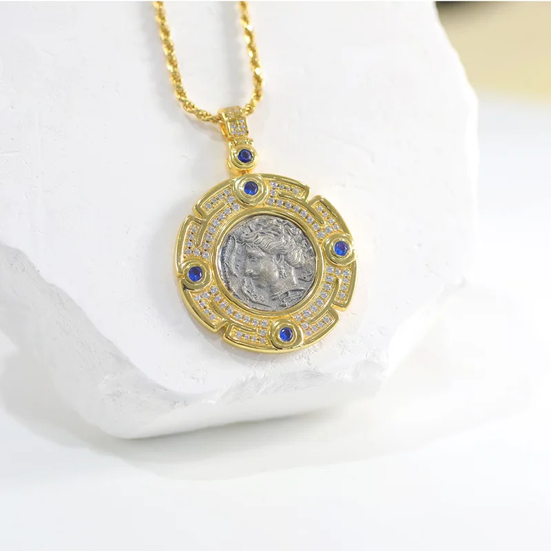 

Ожерелье-русалка с портретной монетой в винтажном стиле в стиле ретро, новый дизайн из стерлингового серебра 925 пробы, уникальная мода унисекс, элитная эстетика