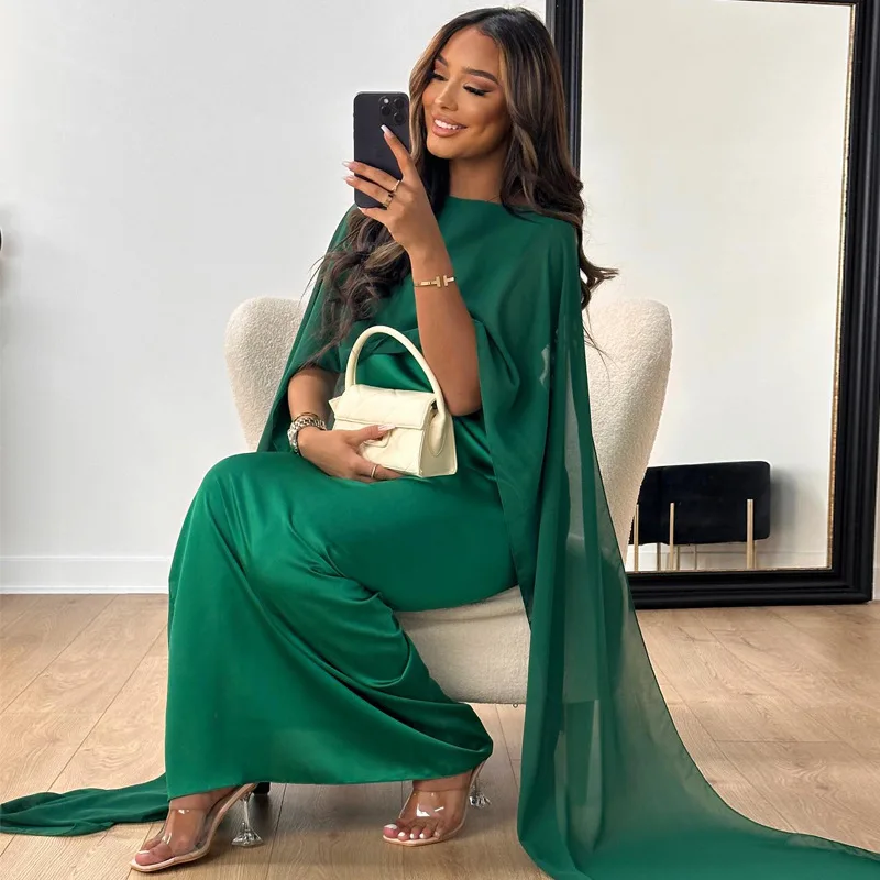 long sleeves muslim party dresses with cape sleeves covered Engerla Luxury Pearls Muslim Mermaid Evening Dress Women High Neck Long  Cape Sleeves Formal Prom Party Gowns US2 Champagne at Amazon Women's  Clothing store