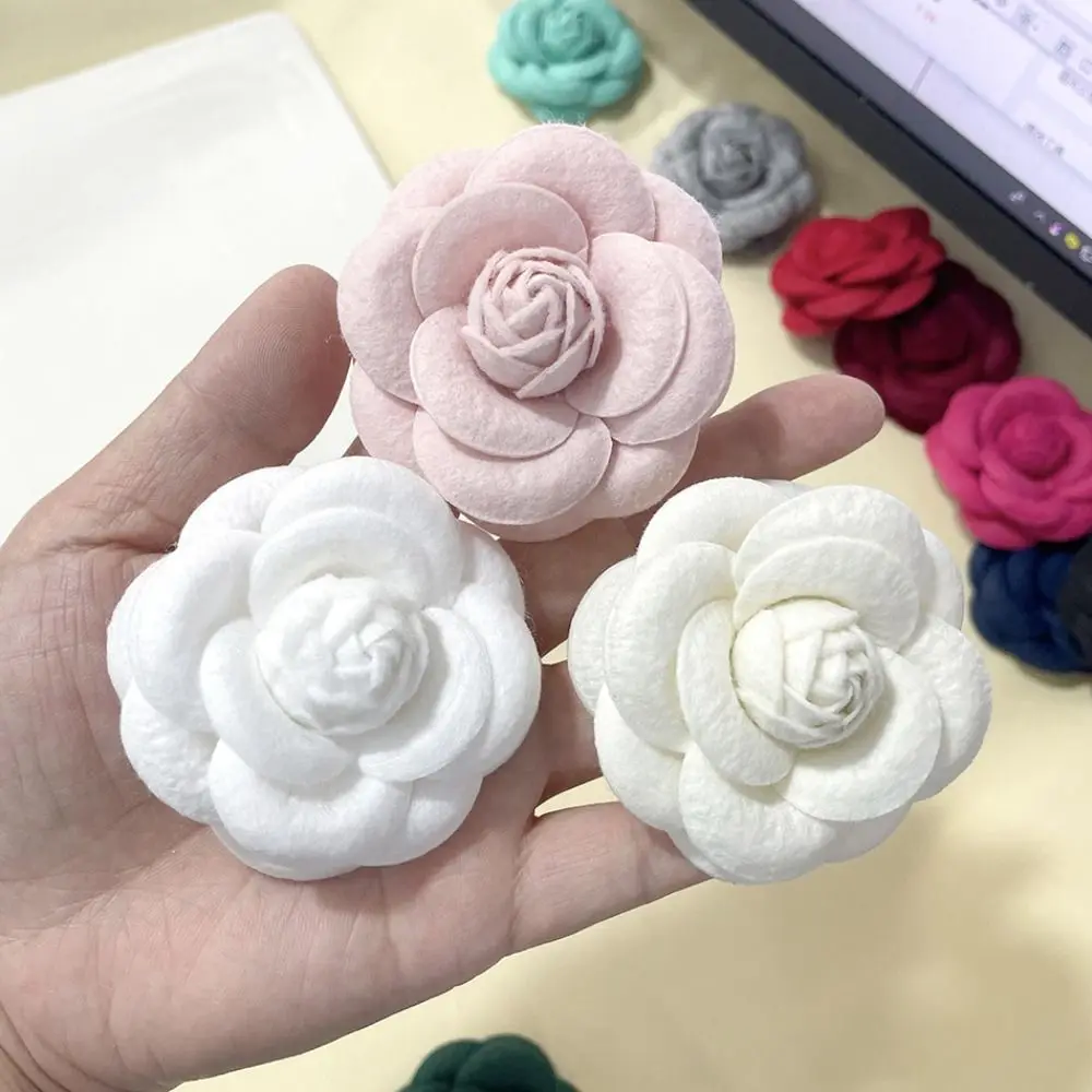 Fabric Handmade Accessories Camellia Flower Brooch Jeweley Gifts Suit Sweater Coat Retro Flower Pins lothing Decoration Colorful