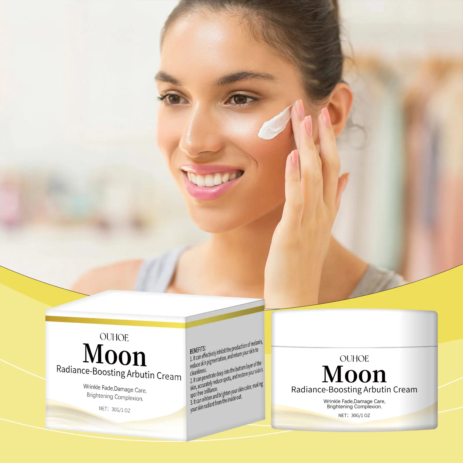 Arbutin Face Cream – Brightening, Smoothing, Hydrating, Softening for OUHOE