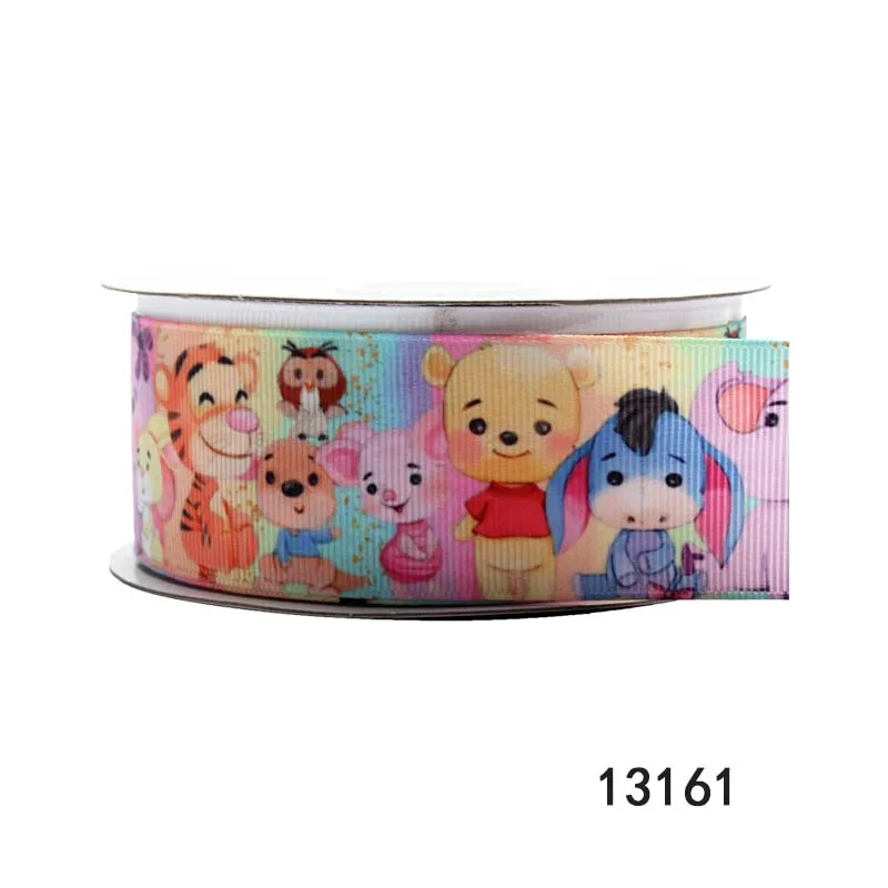 

Printed Winnie the Pooh Disney Grosgrain Ribbon 25mm for Hairbow 10Yards DIY Gift Wedding Craft Supplies Materials