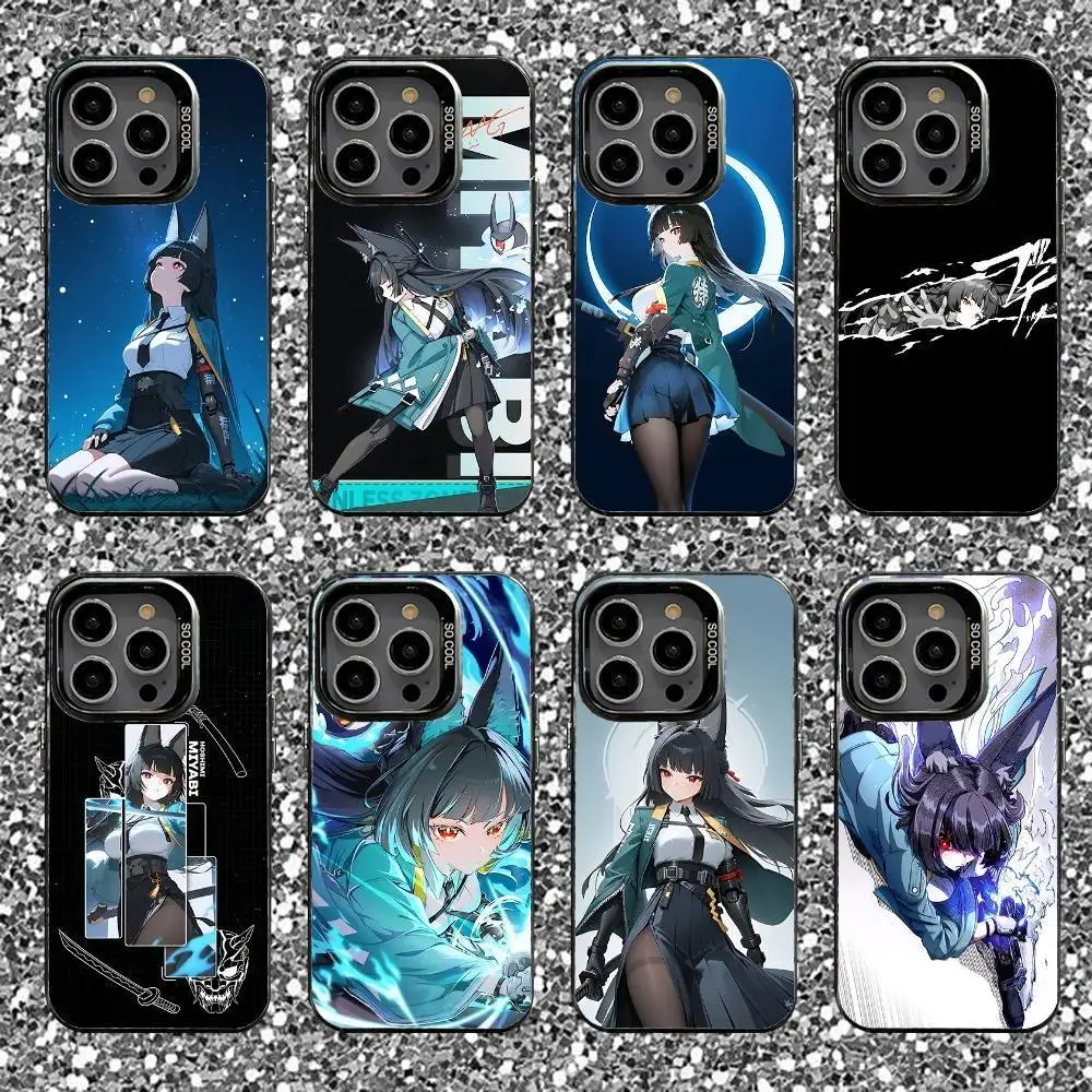 

Miyabi Hoshimi ZZZ Phone Case For iPhone 16,15,14,13,12,11,Pro,XS,Max,Plus,Mini,SE Black Candy Matte Shockproof Cover