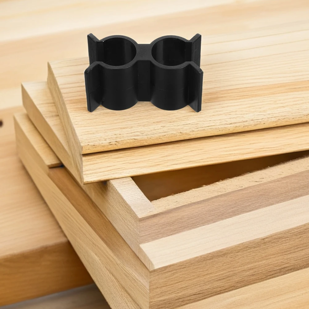 

7 PCS Double Tube Clamp Fastener Accessories Boat Connector Black Hose Clip Plastic Line Buckle Shelf Pole