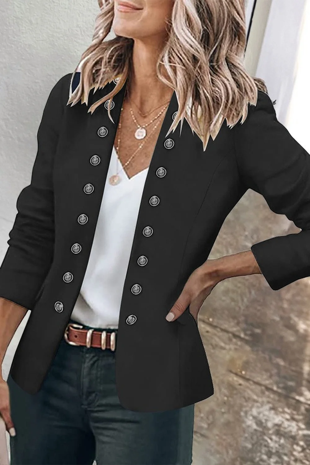 Office Lady Blazer for Woman Solid button Long Sleeves Cardigan Suit Jacket Casual Korean OL Outerwear Spring Clothes Women 2023