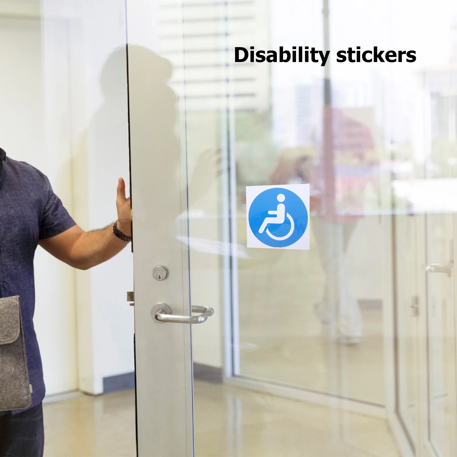 4Pcs Disabled Wheelchair Stickers Weatherproof Adhesive Disabled Parking Signs for Car Windows Glass Doors Outdoor Indoor