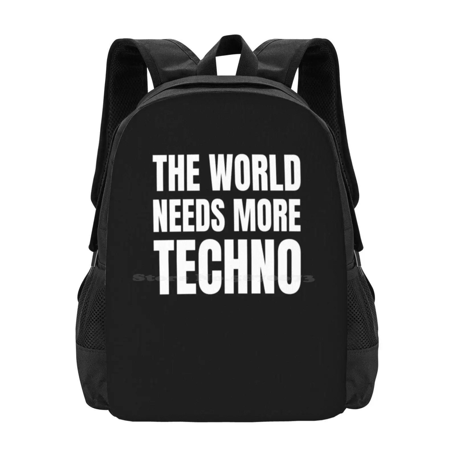 

Техно | Рейв | Мир нужен больше Techno Школьный рюкзак большой емкости Сумки для ноутбука Меньше драмы More Techno I Love Techno