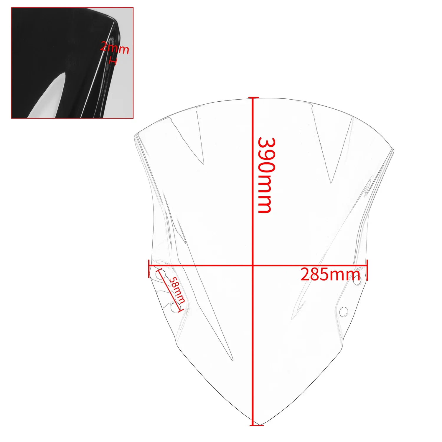WOLFLINE Windscreen Front Windshield for Kawasaki Ninja400 Ninja 400 2018-2023 Wind Shield Deflector Fairing Cover