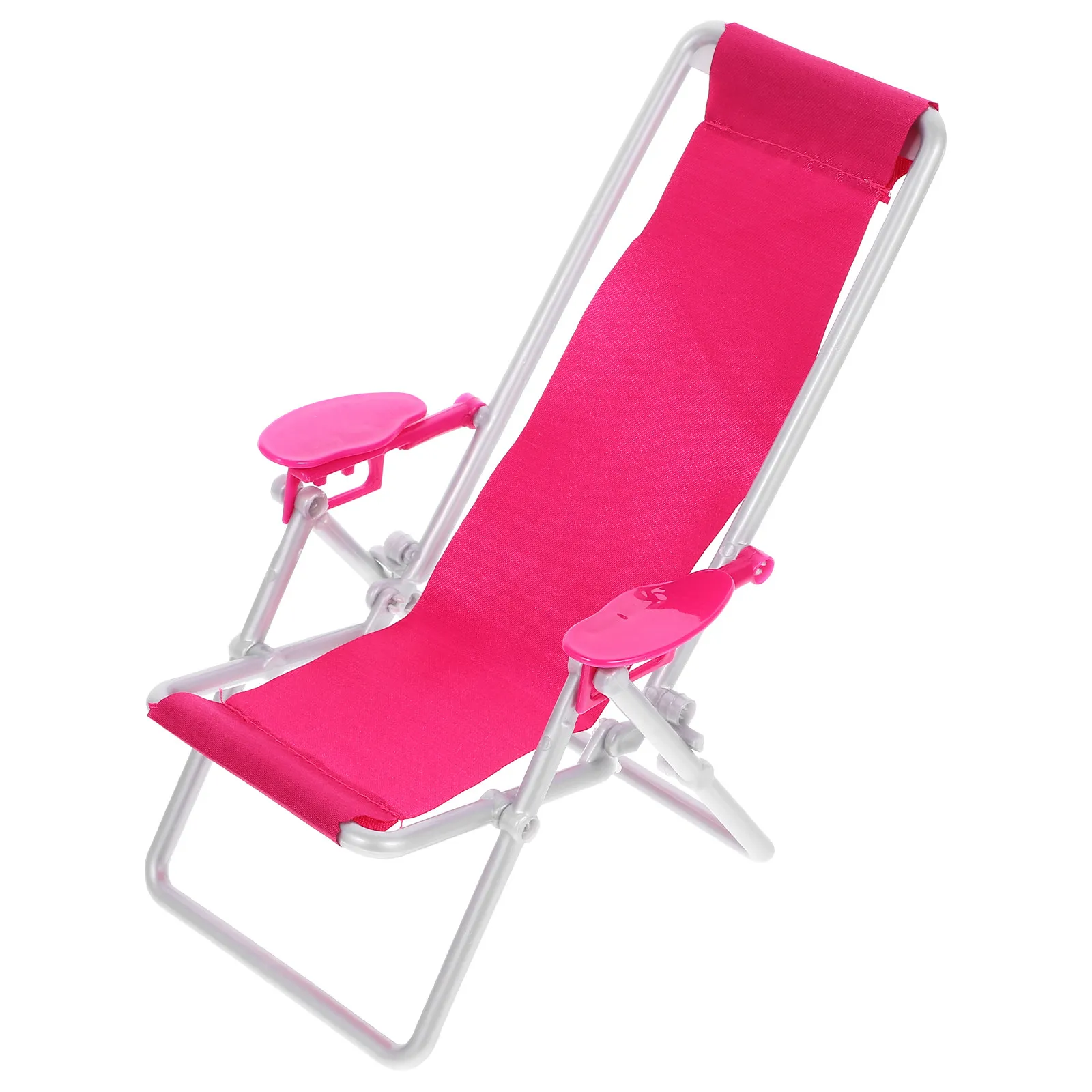 Small Mini Folding Beach Chair Adjustable Oxford Cloth Foldable Deck Chair Simulation Outdoor Home Garden Decoration Prop