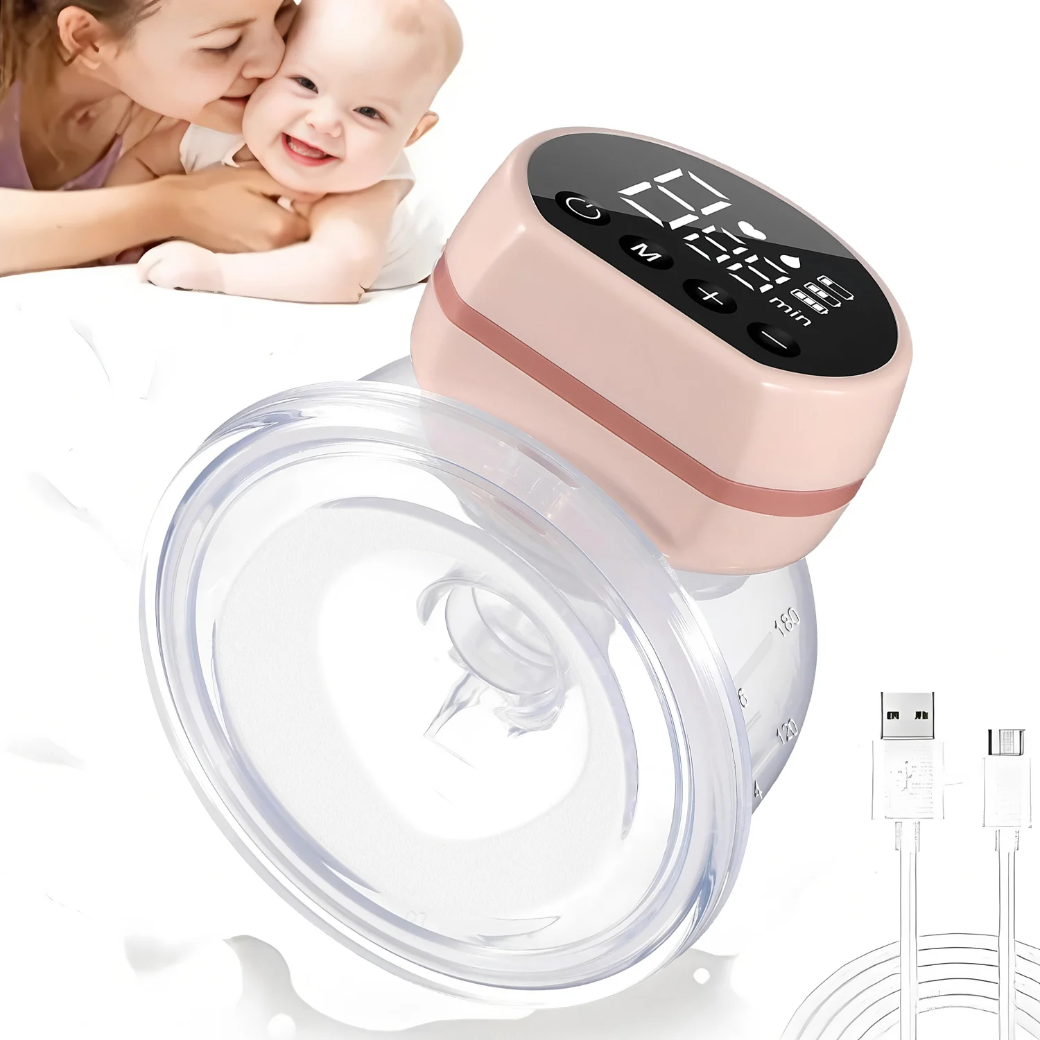 ポータブルウェアラブル電動搾乳器-快適な搾乳のためのハンズフリーミルクコレクター、授乳補助器具