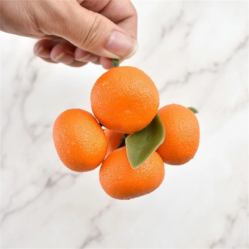 Artificial Tangerine Fruit Simulation Tangerine Fruit Photography Props for Kitchen Parties Decorations Basket Display