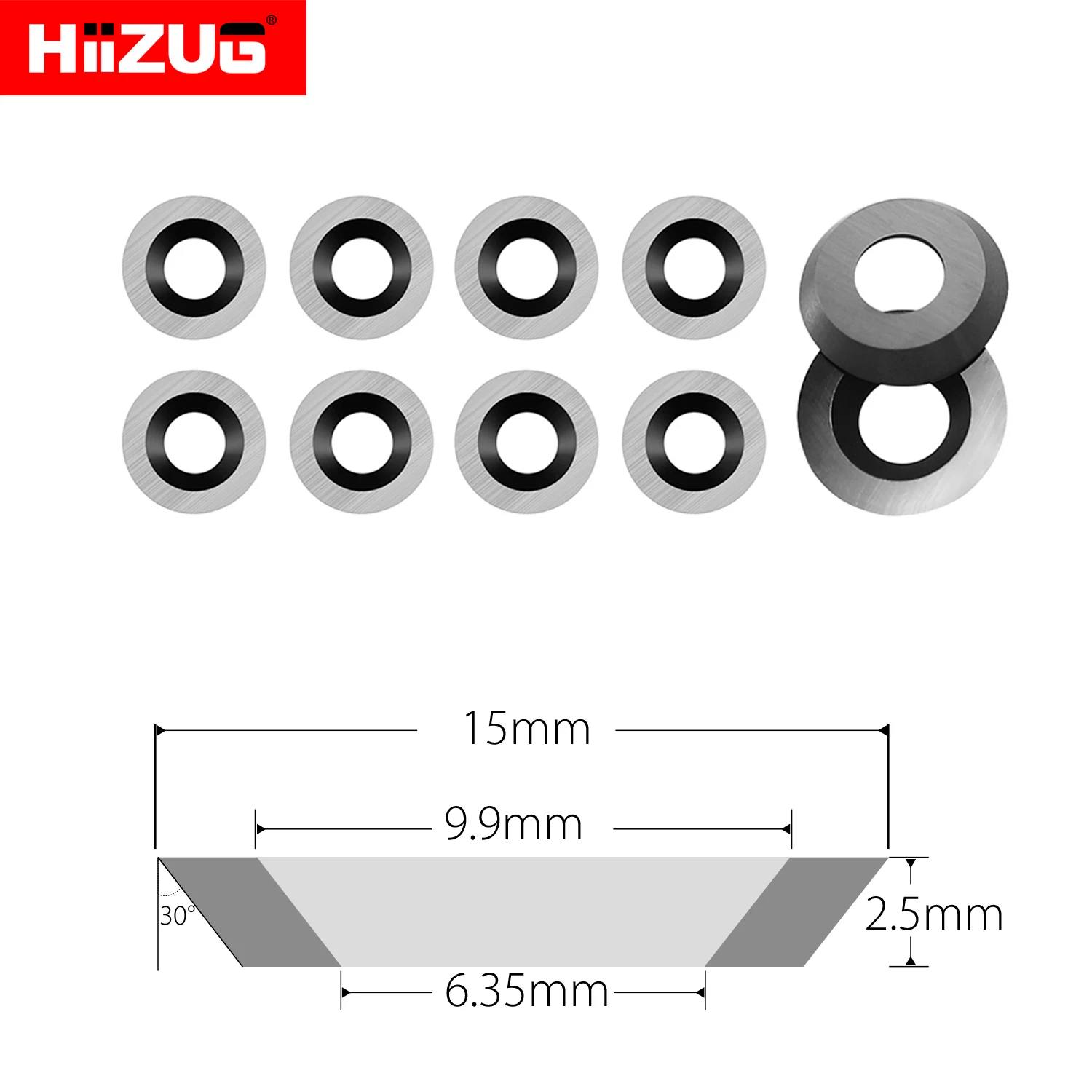 Imagem -04 - Round Carbide Inserts Cutters Wood Turning Tool Cortador para Woodtorning Lathe Ferramenta de Carpintaria 8.9 mm 12 mm 15 mm 16 mm 18 mm 10 Pcs