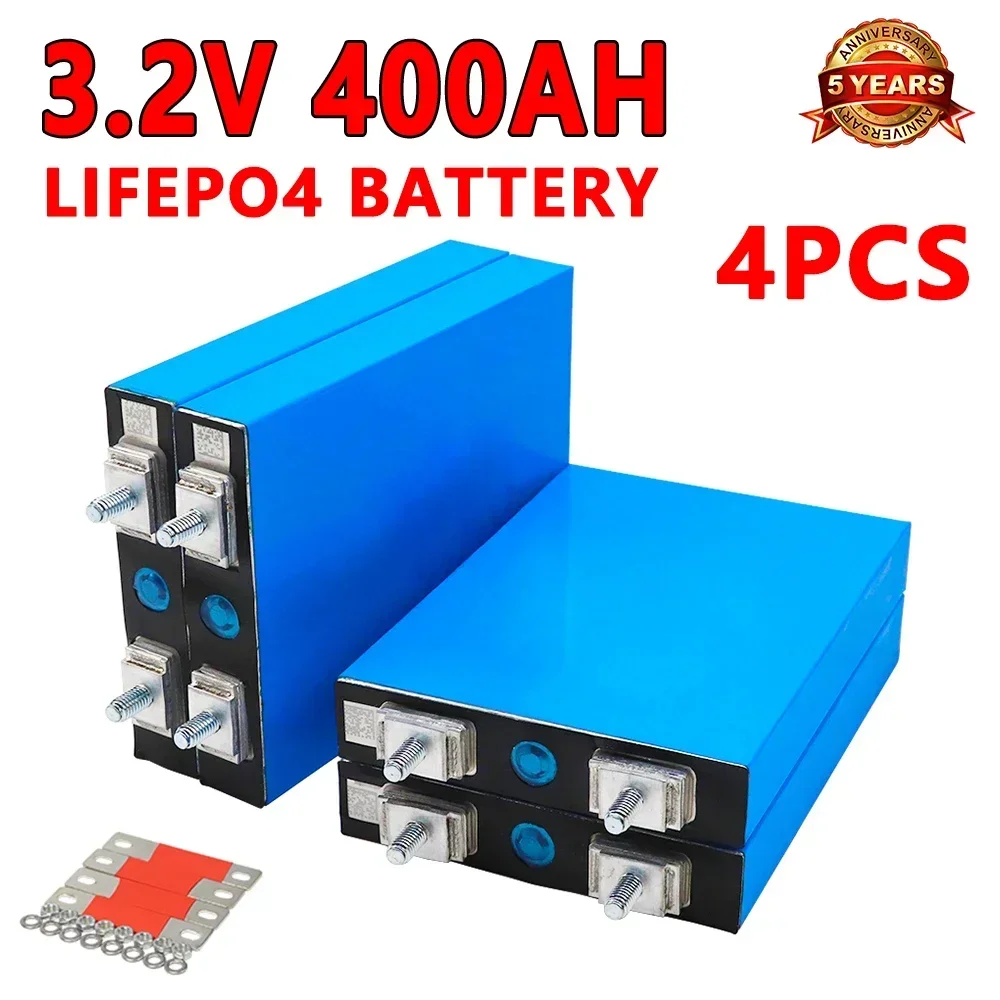 New 4PCS 3.2V 100AH 200AH 300AH 400AH 500AH Lifepo4 Lithium Iron Phosphate Battery DIY 12V 24V 36V 48V Grade A Rechargeable Cell