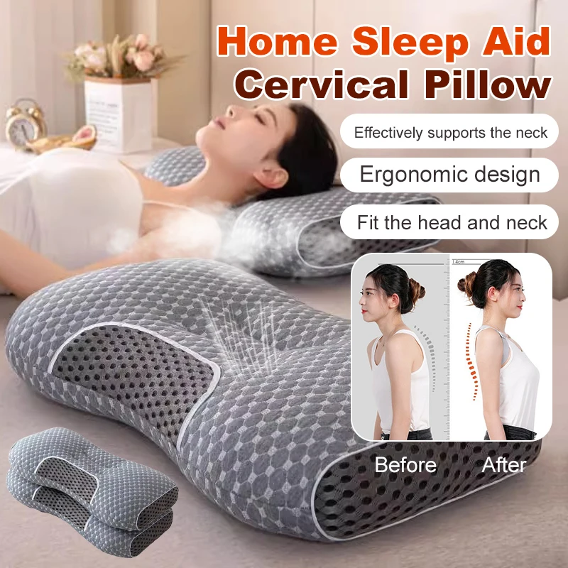 Cervical spine pillow pillow core to help sleep at home a pair single men and women dormitory student pillow special pillow core