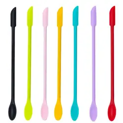 Mini Silicone Spatula Spoon Spatula Cosmetics Digging Spoon  Double-headed Small Sharp Scraper Butter Jam Kitchen Accessories