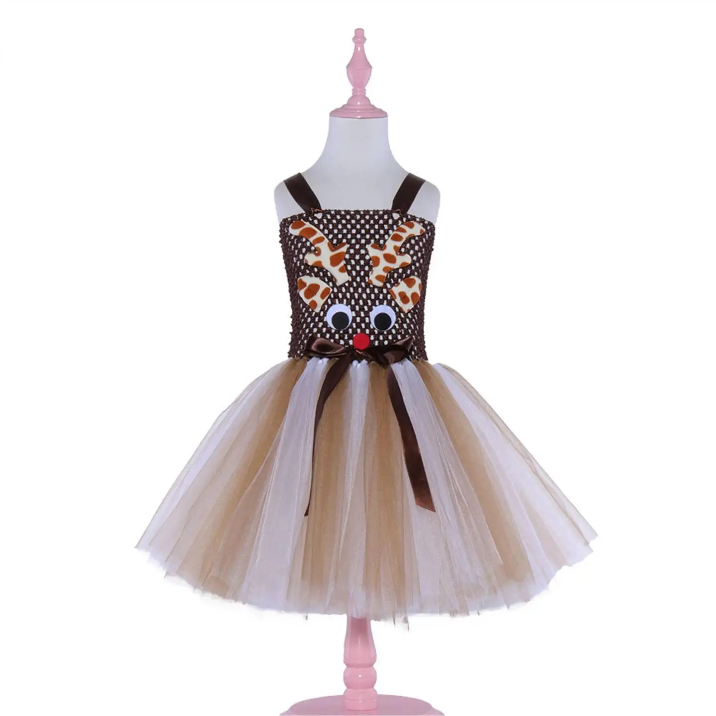 الأطفال Cisas تأثيري الغزلان دور بلانغ زي منتفخ تنورة لوهوين الفتيات الحيوان الزي أداء تنورة