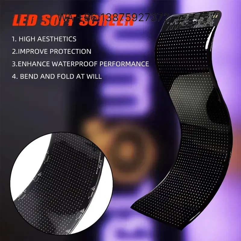Wmwmnu for Animated Truck LED Display with Scrolling Blinking Eyes Flexible Devil Eyes Light Screen New Condition