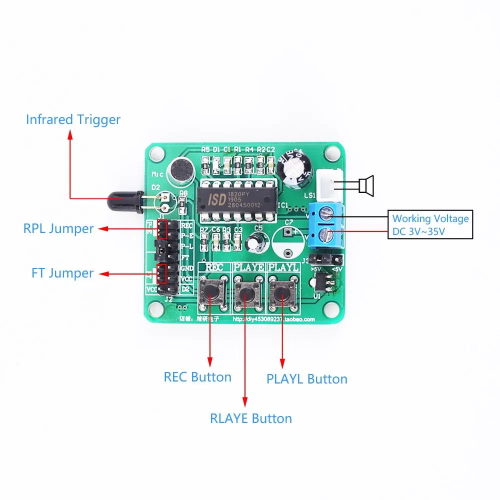 DIY Voice Sound Module 30s 60s 4min Light Control Record Greeting Card 10s Infrared Trigger Record 36 Doorbell Music Loudspeaker