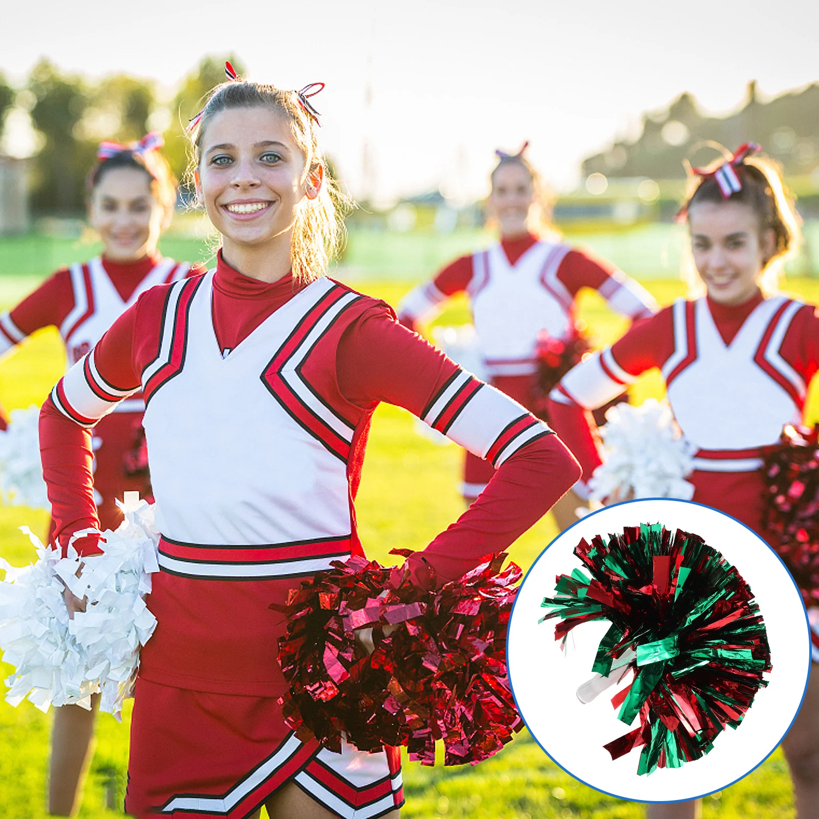 

6Pcs Performance Props Cheer Pom Poms Strong Pe Material for Cheerleading Squad Dance Group Sports Rally Festival Celebration