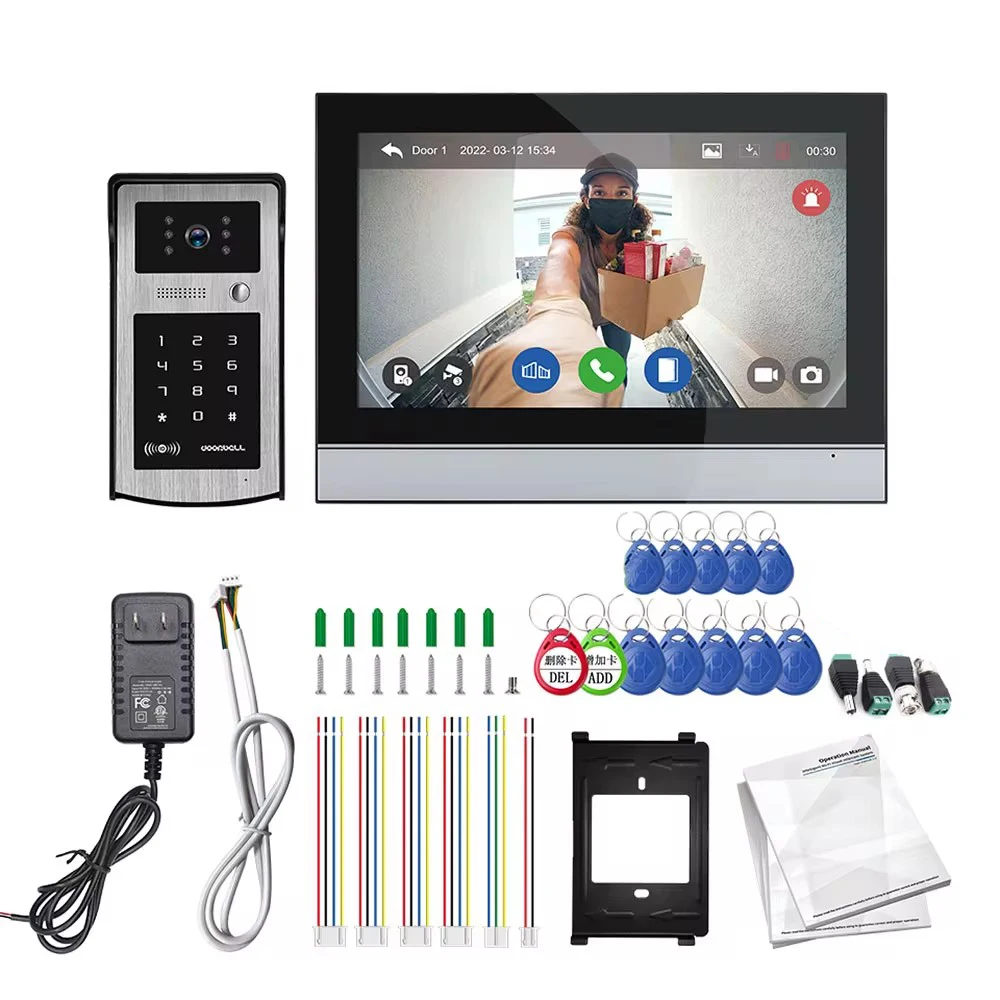 Imagem -06 - Polegada Tela de Toque Colorida sem Fio Tuya 1080p wi fi Vídeo Campainha Aplicativo Inteligente Kit Intercom Casa para Senha Controle Acesso Rfid 10