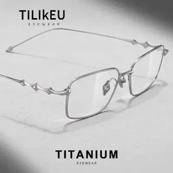 New Korean-style Pure Titanium Optical Glasses Frame Ultra-Light Men Women Retro Rectangular Eyewear Prescription ATO Eyeglasses