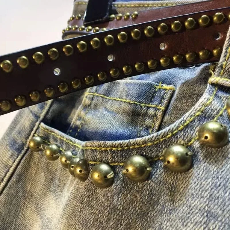 Harajuku Y2k Shorts For Women Pantalones Cortos De Mujer Casual Fashion Summer Denim Shorts Heavy Beading Sequin Wide Leg Pants