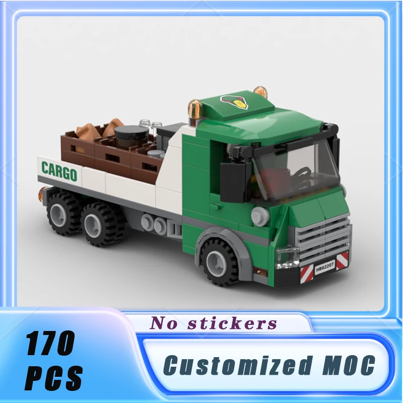 City Vehicle Series Flatbed Cargo Truck Building Blocks Model Bricks Display Collection Children's Toys Gifts 170PCS