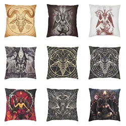 Devil Satan goat printed pattern cushion cover for home living room sofa decoration square polyester pillowcase
