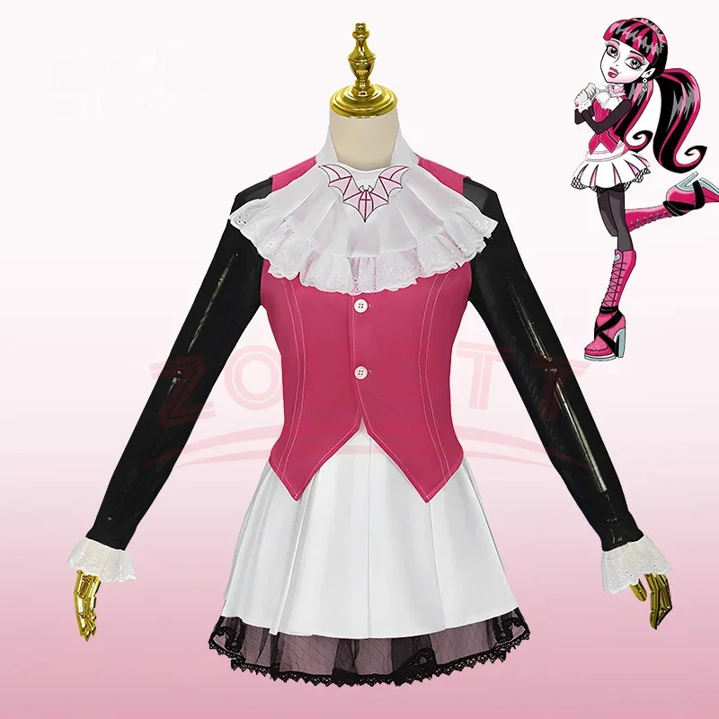 Ulaa Anime 【S-2XL】 Lindo disfraz de Dráculaura Monster Fantasy High Dráculaura Cosplayv;6'h,8;r.