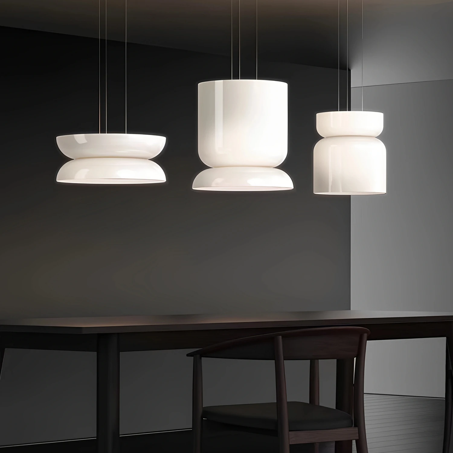 Italian Creative White Glass Shade Pendant Lights Nordic Led Bedside Lamp Round Hanging Lighting for Bar Dining Room Decor Light