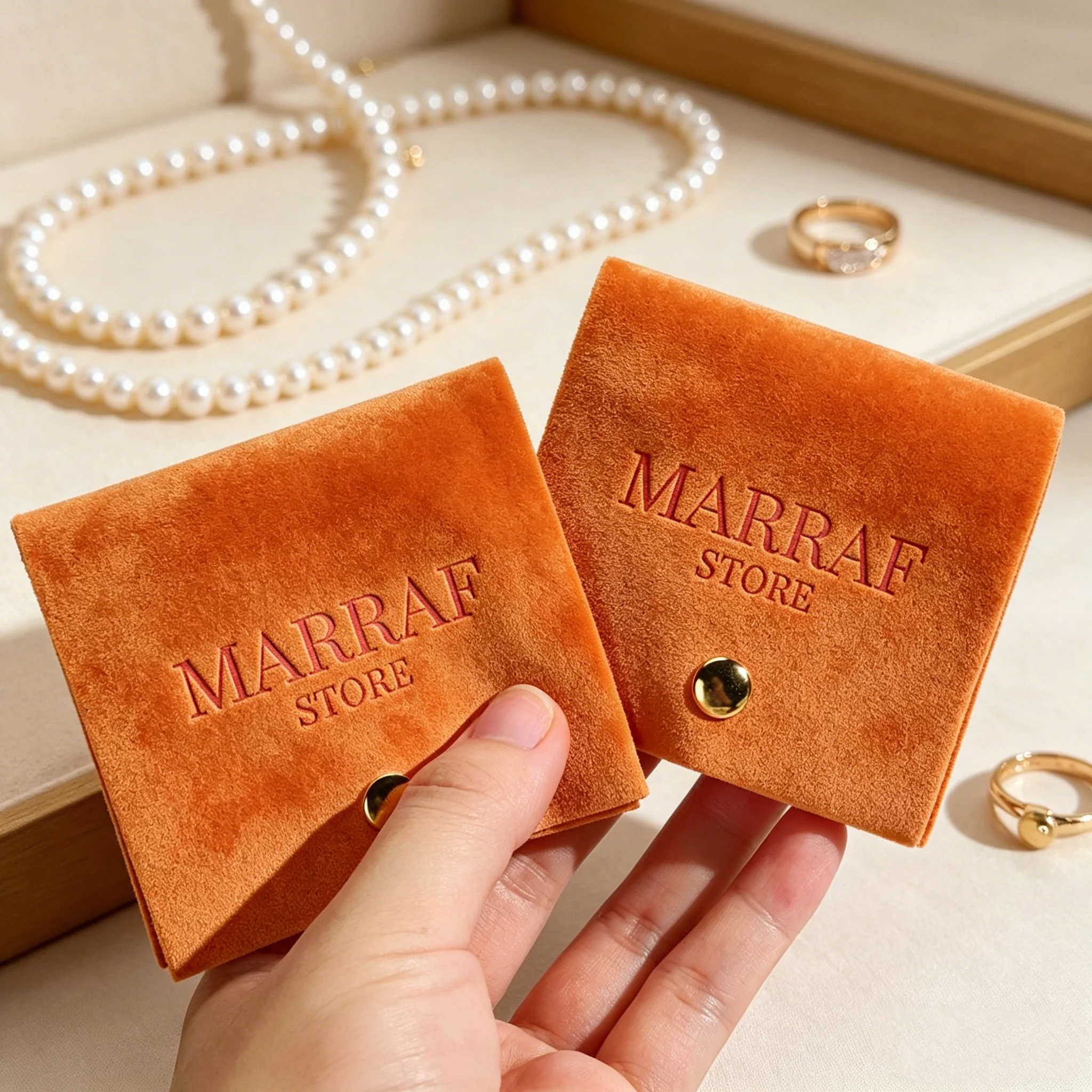 

50Pcs/Lot Custom Small Microfiber Suede Fabric Earring Jewelry Bag Storage Microfiber Envelope Pouch for Jewelry Insert Pad