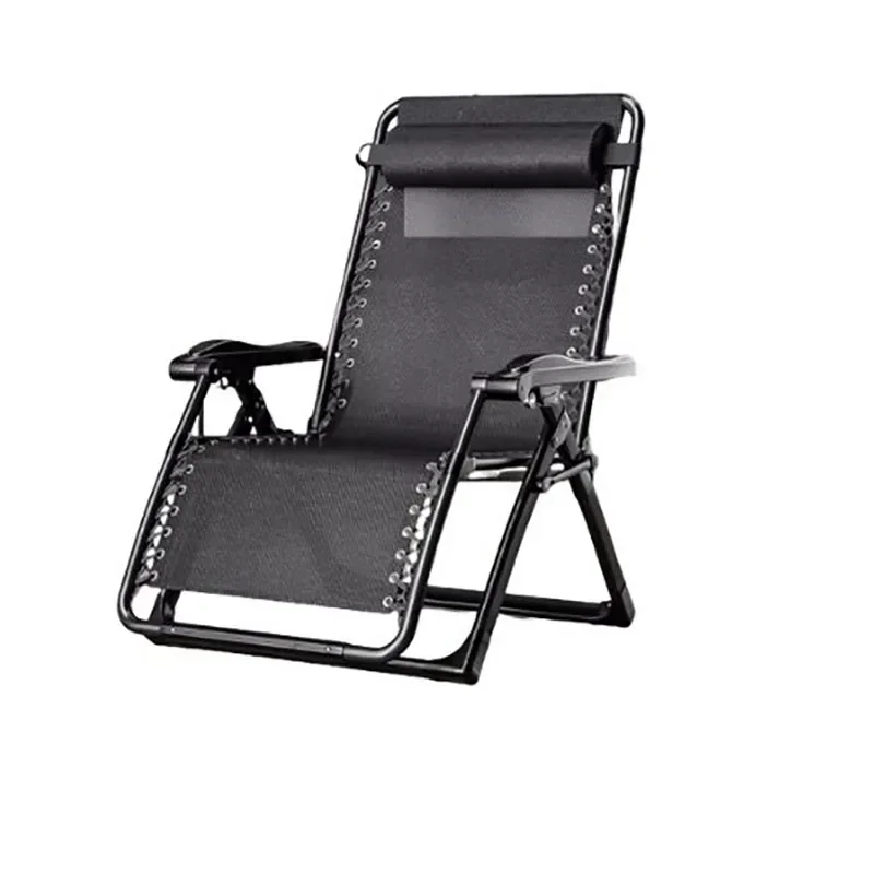 Single Pillow Recliner Elastic Stretch Bracket Easy Camping Arm Chair Folding Outdoor Balcony Chaise Lounges Patio Furniture